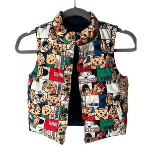 Teenie Weenie Reversible Puffer Vest Children 6-7 Years Old Blue Red Unisex